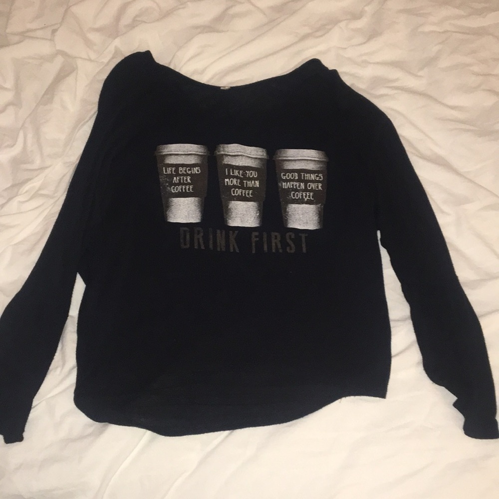 Oversized Black Graphic Long Sleeved Tee